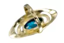 Ring Vintage style Aquamarine 14K Yellow gold vrc189y